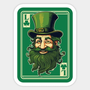 Leprechaun Shamrock Card St Paddys Day Festival Sticker